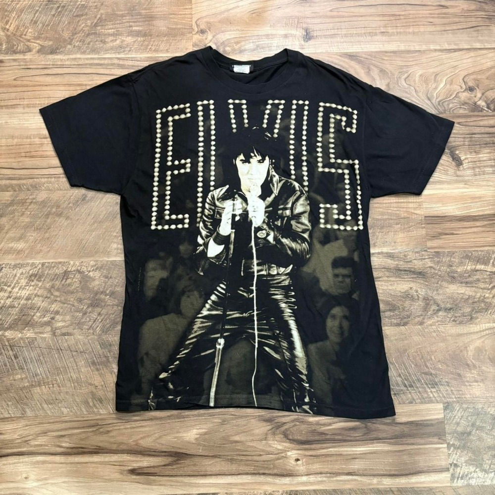 Vintage Y2K Elvis Presley AOP All Over Print Tee 90s Las Vegas
